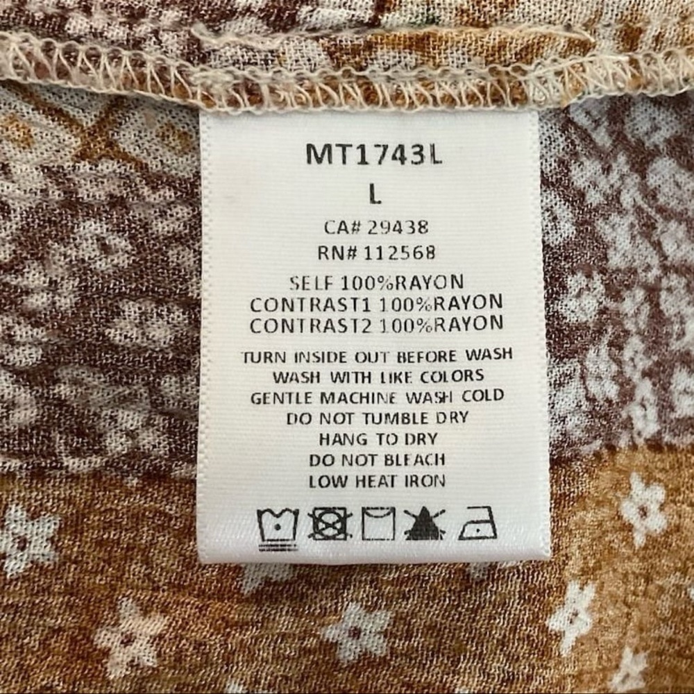 Miss Me Women's Bohemian Patchwork Peasant Lace-Up V-neck Blouse Size L … - Picture 9 of 10